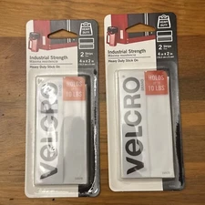 VELCRO(R) Brand Industrial Strength Tape 4"X2" 2/Pkg White 2 Counts