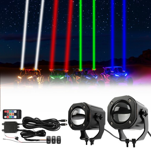 Laser RGB LED Whip Lights Strobe Lights Flash Light For Honda Talon 1000R 1000X - Foto 8 di 10
