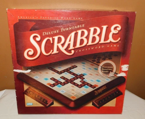 Vintage Parker Bros. Scrabble Deluxe Turntable Crossword Game