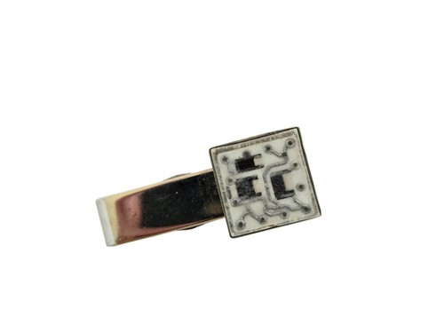 IBM Solid Logic 360 Tie Clip Gamer Geek Computer Chip Circuit Board Vtg Tie Clip - Picture 2 of 7