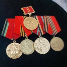 Soviet Medal Badge , Lenin Zukov Military Veteran ,lot 5pcs 87