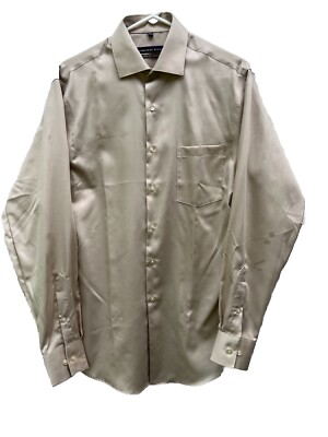 geoffrey beene non iron dress shirts Geoffrey Beene Men's Non Iron Check Dress Shirt Metal Grey Medium 32/33