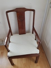 Antique Wooden Chinese Elbow Carver Armchair Fireside Lounge Desk Chair