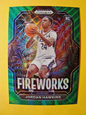 2023-24 Panini Prizm Fireworks Green Wave Jordan Hawkins Rookie Insert