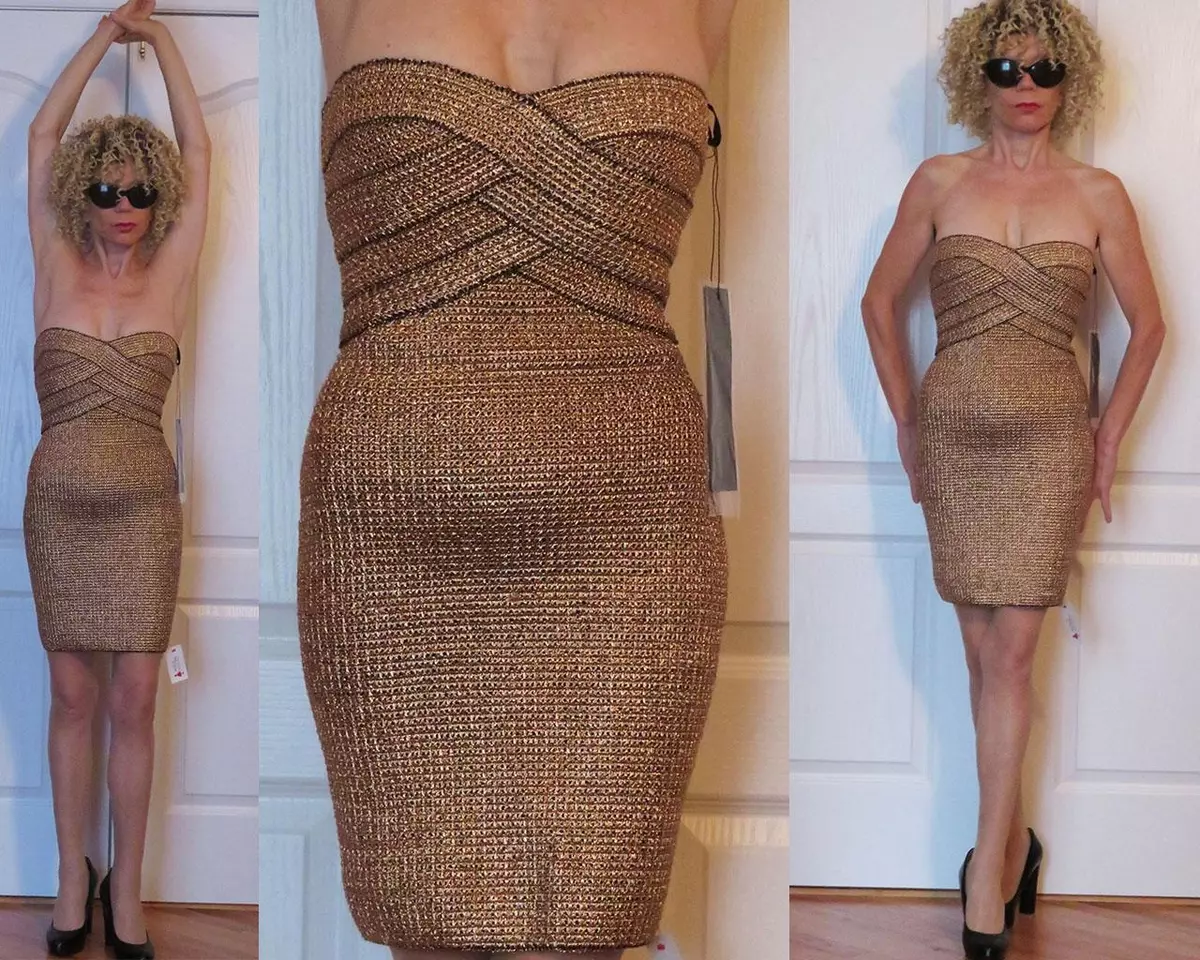Bronze bandage dress hot sale