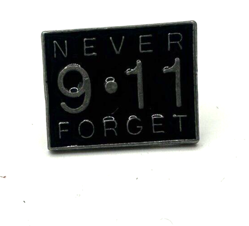 9 11 Never Forget Lapel Pin Tac Terrorist Remembrance Gold Plated Black ...