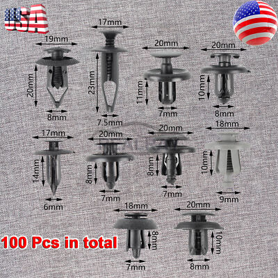 100X Rivets Bumper Fender Clips For Subaru Legacy Outback Tribeca Grand Vitara