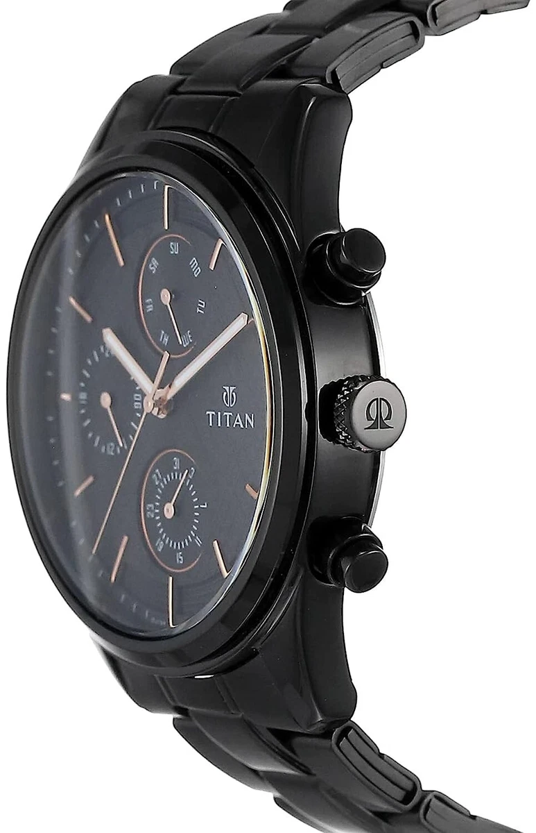 Titan watch black dial sale
