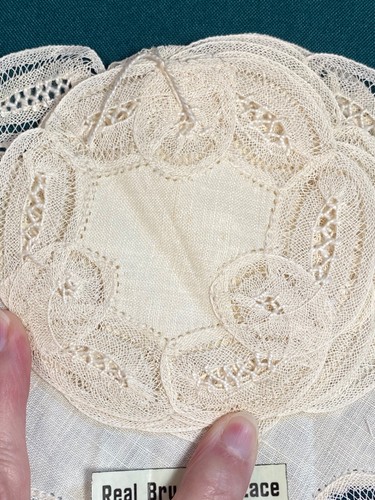 Juego de 6 posavasos hechos a mano de encaje real Bruselas vintage hechos en Bélgica - NUEVO - Imagen 13 de 24