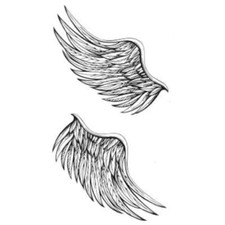 Guardian Angel wings set of realistic temporary tattoos - pretty 10 x 6cm