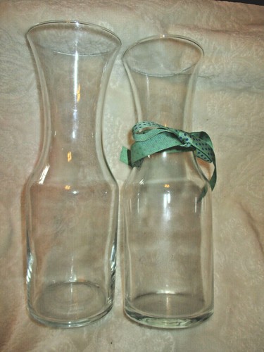 Clear Glass Vases~Carafe Style~10.75" Tall~2 Qty.~Pre-Owned - Picture 2 of 6