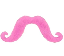 NEW! Bright Pink Moustache Adult Size 1Pc Self-Adhesive Amscan Inc. Mustache