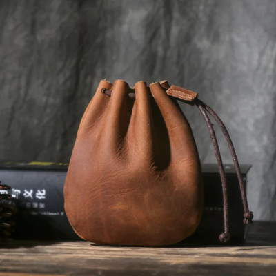 Vintage Coin Genuine Purse Leather, Small Coin Wallet thick Leather Money Pocket