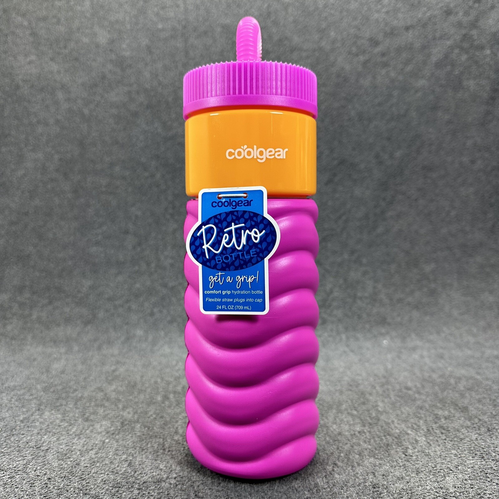 Coolgear Drinking Retro Bottle Soft Comfort Grip Hydration 24 Oz - Brand New