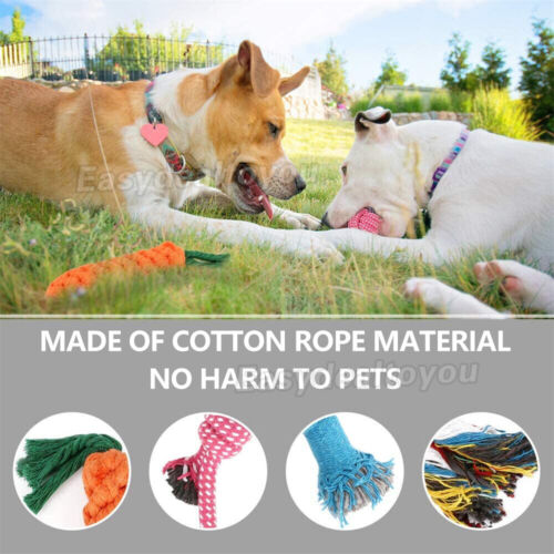 10X Dog Braided Rope Toys Pet Puppy Chew Bite Toy Gift Tough Cotton Clean Teeth - Picture 4 of 9