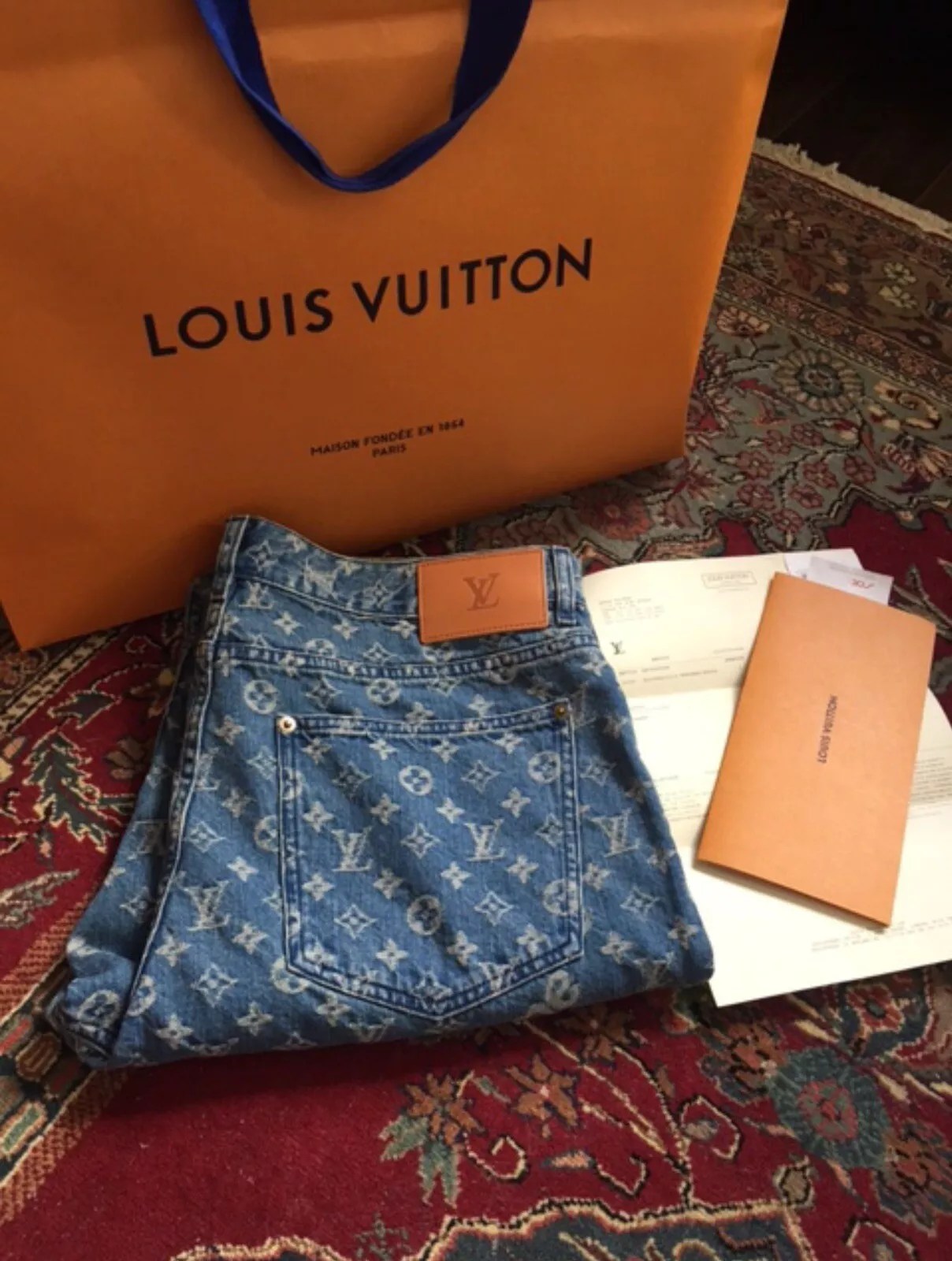 Jean monogramme 5 poches Supreme x Louis Vuitton Jacquard