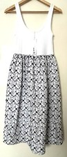 BNWT Zara Embroidery Black White Lined Dress 100% Cotton Size S