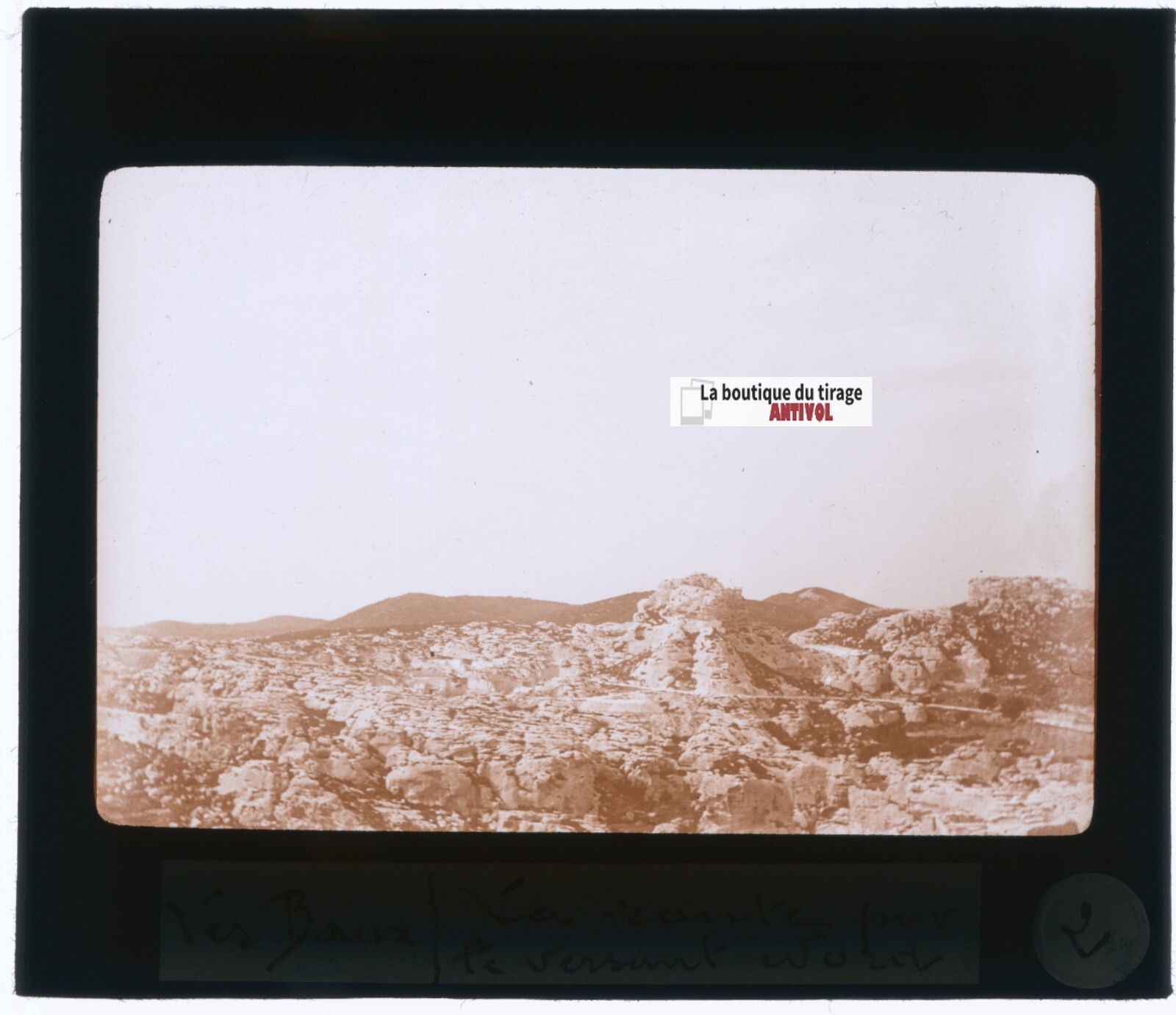 Les Baux, Senderismo, Foto Placa De Vidrio, Negro Y Blanco, Positivo 8,5x10 Cm