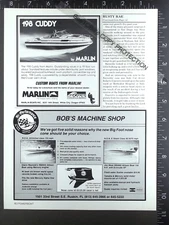 1987 ADVERTISEMNT for Marlin 19 198 Cuddy & Bob's Machine Shop Ruskin FL boat