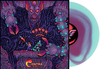 Contra Rebirth Game Soundtrack - Purple Blue Swirl Vinyl LP Record - Konami Club