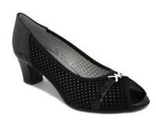 Women's Shoes Comfort Plant Wide Heel Medium Low Suede Leather Black