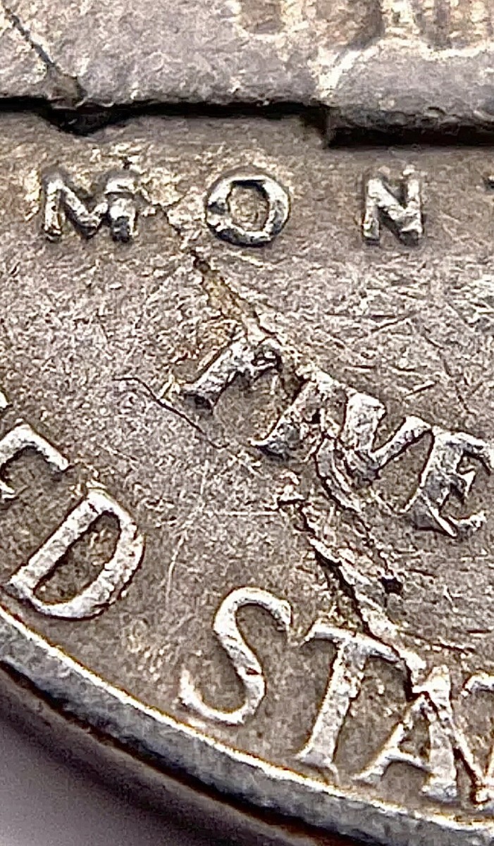 1948 Jefferson Nickel 5C Lamination Mint Error - Rare Vintage Coin