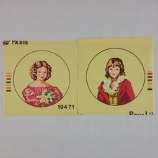 Portrait Needlepoint Canvas Pair Grandma Core Set Boy Girl Royal Paris 22 Ct EVC