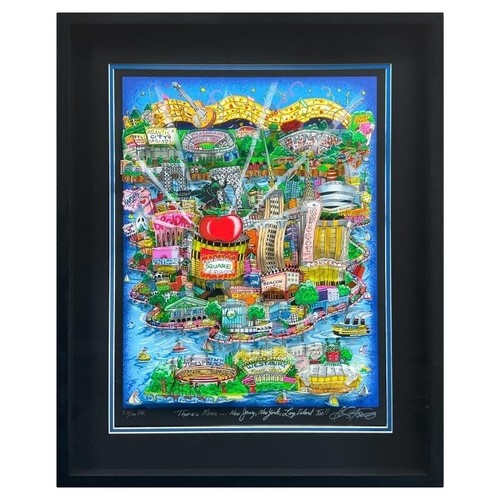 CHARLES FAZZINO 'Broadway Night' 3D Pop Out Art framed/signed New