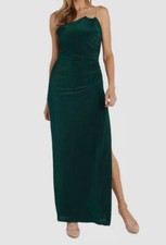 Nightway Women's Green Rhinestone One-Shoulder Bodycon Dress Size 12