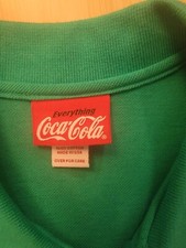 Vtg Coca Cola Mens Polo Large Green Made in USA Embroidered 90s Golf Rare 52425