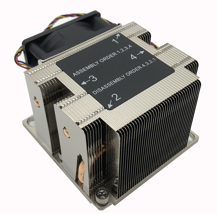 Square CPU Cooler LGA3647 205W 2U For Intel Xeon Bronze/Gold/Silver/Platinum