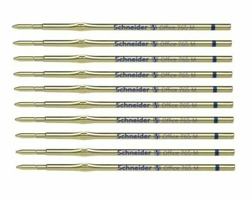 10x Kugelschreiberminen Kuliminen Schneider Office 765, M dokumentenecht blau