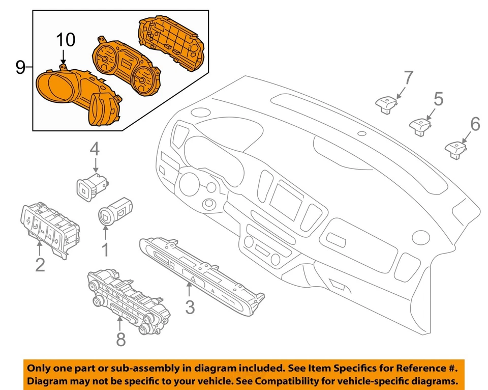 Medidor de velocímetro usado se adapta a: Kia Sedona MPH 2017 3,5`` pantalla ID 94007A9540 grado Foto 3 de 4