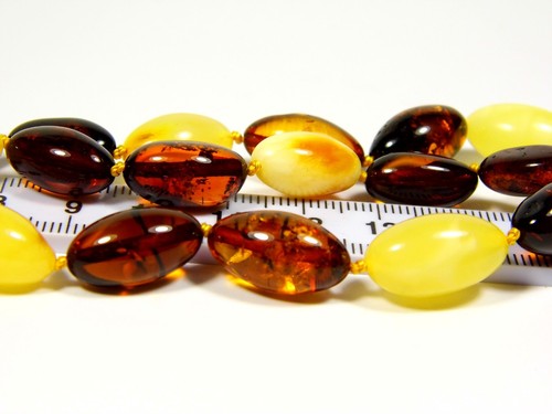 Collar de ámbar báltico multicolor para mujer piedras preciosas naturales genuinas 4398 - Imagen 8 de 15