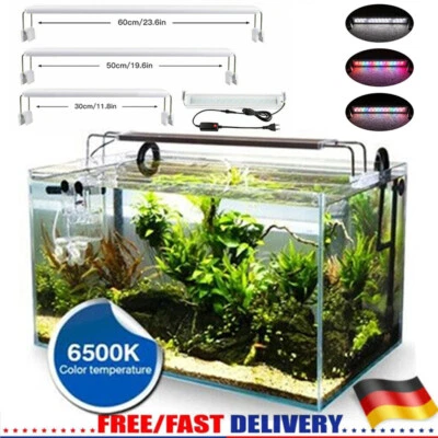 20-60CM LED Aquarium Beleuchtung RGB Weiß + Blau Aufsetzleuchte Leuchten Lampe