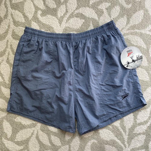 Vintage Speedo | BLAU solide Freizeit Badeshorts Badehose | Herren 2XL XXL NEU - Bild 5 von 9