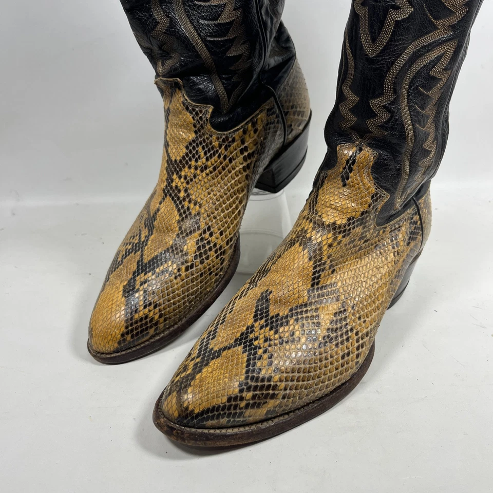 JUSTIN ботинки мужские 9 питон змеиная кожа ковбой Western кожи 8621 коричневый - Изображение 2 из 4