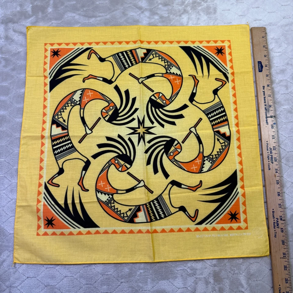 VTG Hav-a-Hank Bandana Lot 5 Multicolored USA Made Kokopelli Geometric Aztec - Image 2 of 4