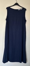 UNIQLO Linen A-line Dress Sleeveless Two Pockets Size M Navy