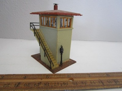 Vintage HO 1/87 Scale Built Trackside Control Tower  Building For Train layout