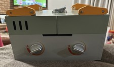 Children  s Wooden Camp Cooking Stove Toy With Handles And Accessories