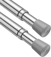 2 Pack Spring Tension Rod, Adjustable 28-45 Inch No Drill, Silver  5/8 Inch Dia