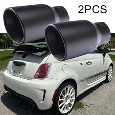 2PCS StainlessSteel Car ExhaustPipe Tip Rear Tail Muffler For Fiat 500C Abarth