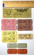 Franzen Bros Circus Lot of Elephant and Advance Sale Tickets