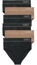 Hanes Originals Women's Seamless Rib Hi-Leg Bikini Underwear 6-Pack Sz XL No Tag