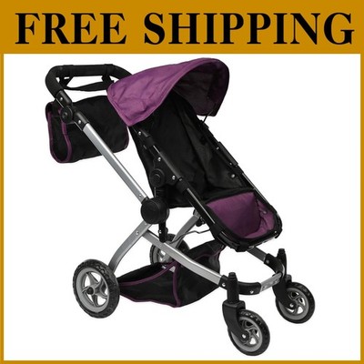 Foldable Doll Stroller - Swiveling Wheels, Adjustable Handle Free USA Shipping
