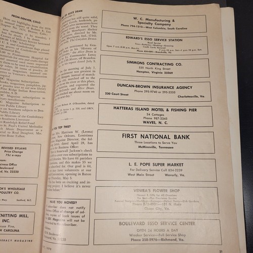 UDC United Daughters Of The Confederacy Civil War Magazine Vol.XXXV July 1972 #7 - Picture 17 of 18
