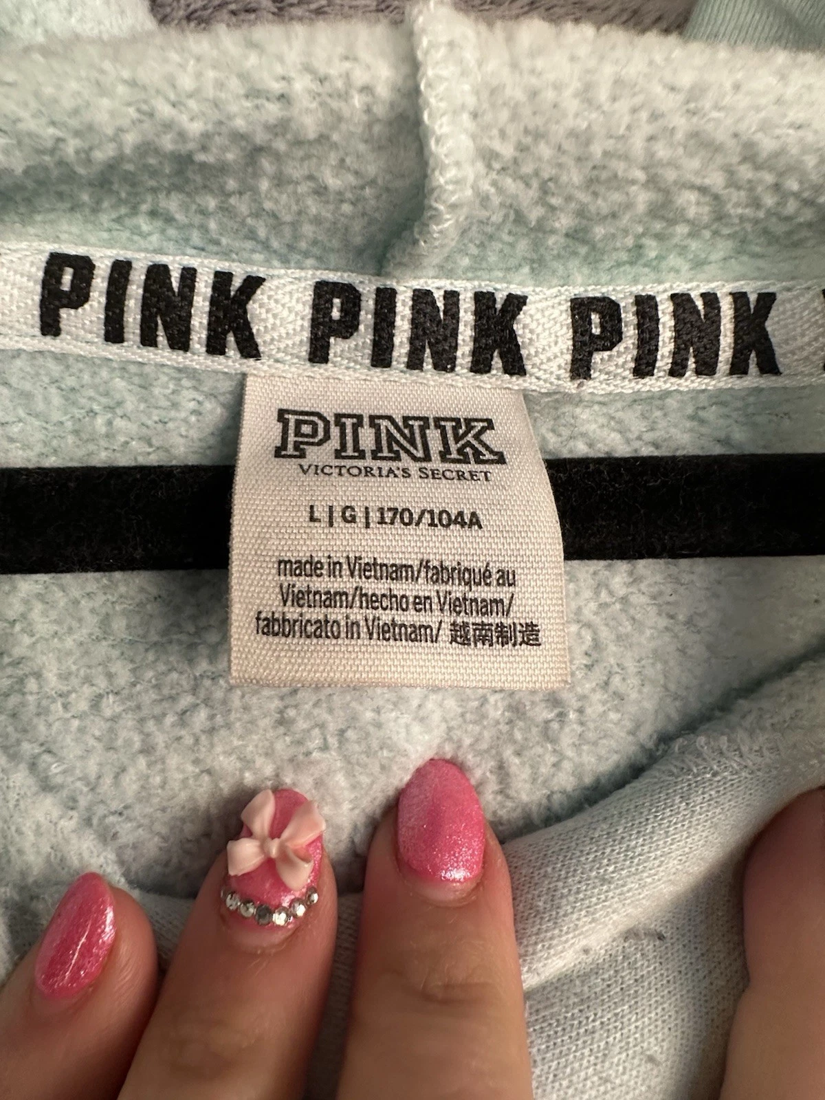 UNDERCOVER Felpa con cappuccio donna Victoria’s Secret VS rosa tie dye blu grande