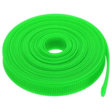 PET Cable Wire Wrap 29.8mm Expandable Sleeving Green 7.6 M Length