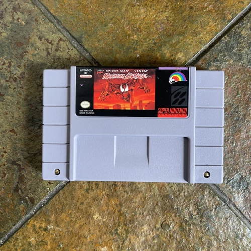 Spider-Man and Venom Maximum Carnage Super Nintendo SNES, 1994 Grey Tested Works